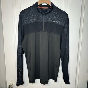 Harley-Davidson Black and Dark Gray Half-Zip Top size large